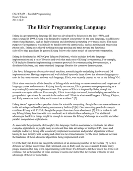 The Elixir Programming Language