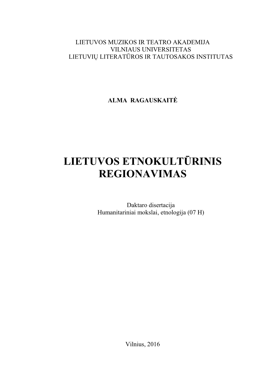 Lietuvos Etnokultūrinis Regionavimas
