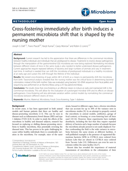 Cross-Fostering Immediately After Birth Induces a Permanent Microbiota