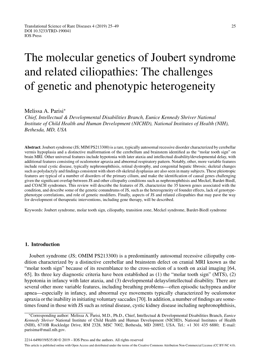 The Molecular Genetics of Joubert Syndrome and Related Ciliopathies: the Challenges of Genetic and Phenotypic Heterogeneity