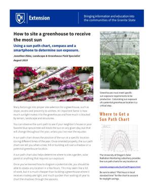 How to Site a Greenhouse to Recieve the Most