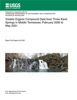 Volatile Organic Compound Data from Three Karst Springs in Middle Tennessee, February 2000 to May 2001