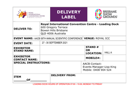 Delivery Label
