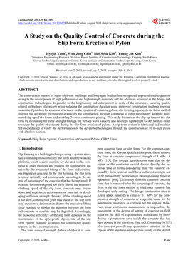 A Study on the Quality Control of Concrete During the Slip Form Erection of Pylon