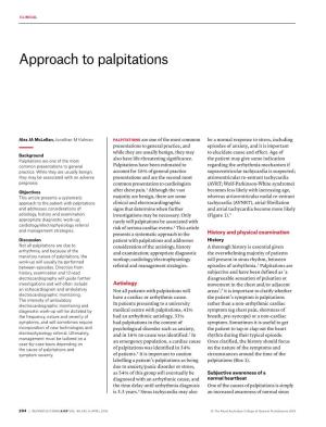 Approach to Palpitations