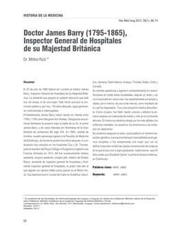 Doctor James Barry (1795-1865), Inspector General De Hospitales De Su Majestad Británica