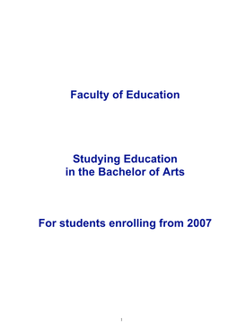 Bachelor of Education 2007