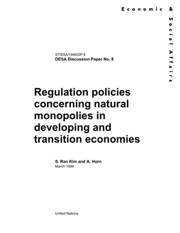 Regulation Policies Concerning Natural Monopolies in Developing and Transition Economies