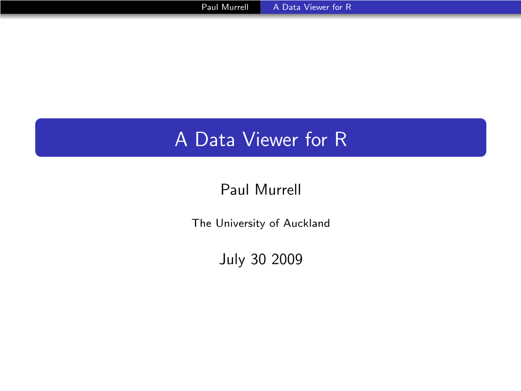 A Data Viewer for R