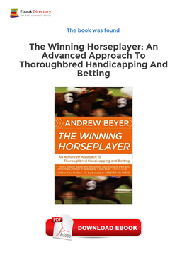 Free Ebook Library the Winning Horseplayer: an Advanced