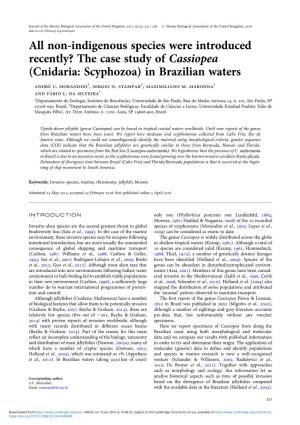 The Case Study of Cassiopea (Cnidaria: Scyphozoa) in Brazilian Waters Andre’ C