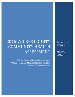 2015 Wilkes County Community Health Assessment