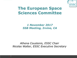 The European Space Sciences Committee