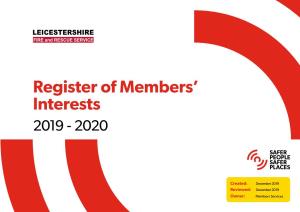 Register of Members' Interests - 2019/20 Other Interests