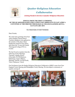 Quaker Religious Education Collaborative, East Africa