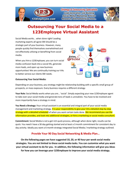 Outsourcing Your Social Media to a 123Employee Virtual Assistant