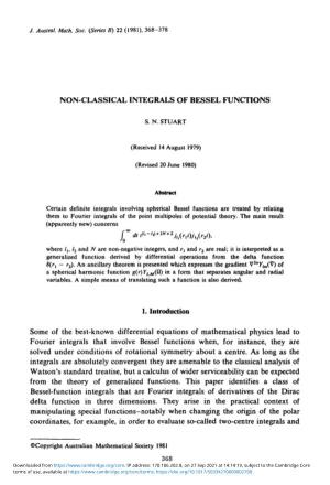 Non-Classical Integrals of Bessel Functions