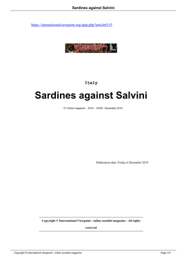 Sardines Against Salvini
