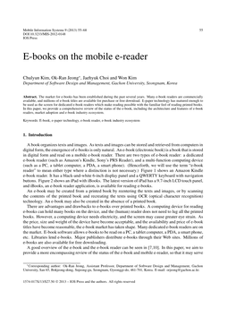 E-Books on the Mobile E-Reader