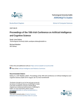 Proceedings of the 18Th Irish Conference on Artificial Intelligence and Cognitive Science