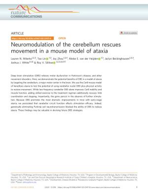 Neuromodulation of the Cerebellum Rescues Movement in a Mouse Model of Ataxia