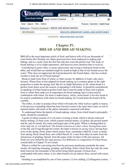 Chapter IV. BREAD and BREAD MAKING