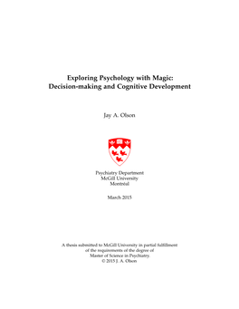 Exploring Psychology with Magic: Decision-Making and Cognitive Development