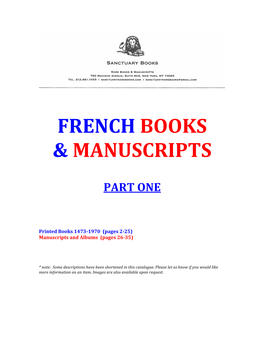 French Books & Manuscripts
