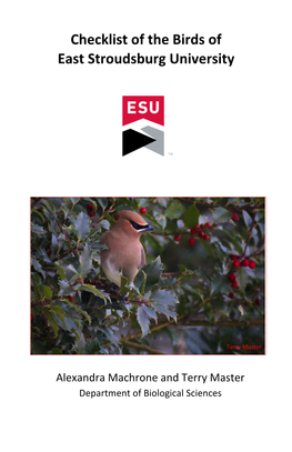 Checklist of the Birds of East Stroudsburg University