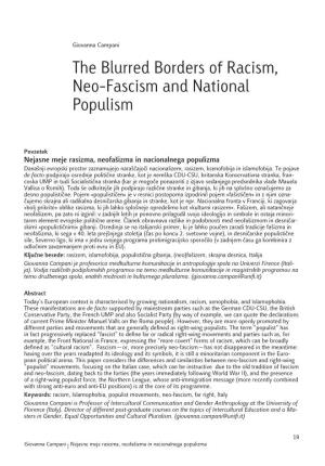 The Blurred Borders of Racism, Neo-Fascism and National Populism
