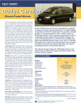 Dodge Caravancaravan Ethanol-Fueled Minivan