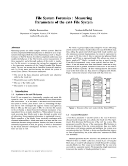 Measuring Parameters of the Ext4 File System