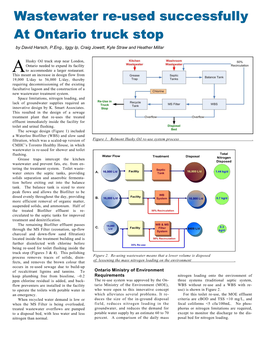 Wastewater Re-Used Successfully at Ontario Truck Stop by David Harsch, P.Eng., Iggy Ip, Craig Jowett, Kyle Straw and Heather Millar