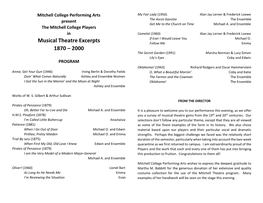 Musical Theatre Excerpts 1870