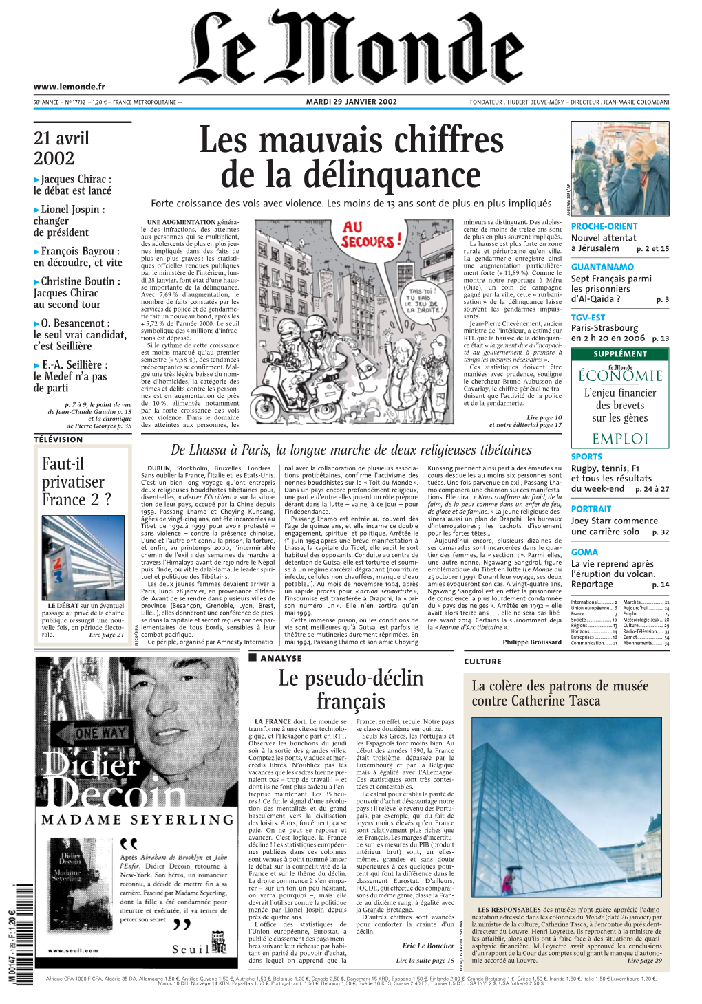 LE MONDE/PAGES<UNE>