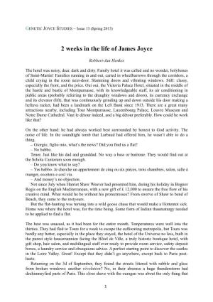 2 Weeks in the Life of James Joyce