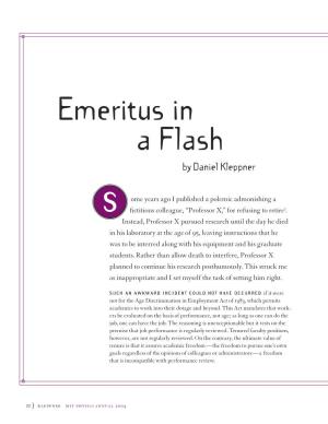 "Emeritus in a Flash" by Daniel Kleppner