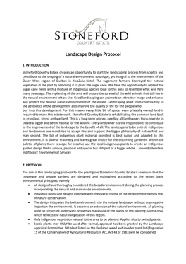 Landscape Design Protocol
