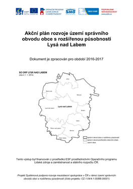 Akční Plán Rozvoje Území Správního Obvodu Obce S Rozšířenou Působností Lysá Nad Labem