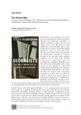 The Geneva Men a Review of Quinn Slobodian, 2017