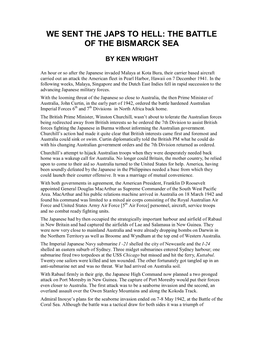We Sent the Japs to Hell: the Battle of the Bismarck Sea