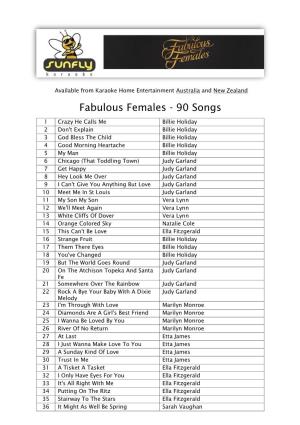 Fabulous Females - 90 Songs