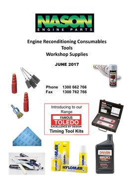 Engine Reconditioning Consumables Tools Workshop Supplies