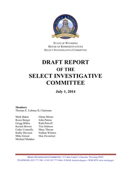 Draft 15 Report