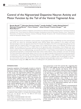 Control of the Nigrostriatal Dopamine Neuron Activity and Motor Function by the Tail of the Ventral Tegmental Area