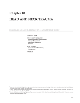 Chapter 10 Head and Neck Trauma