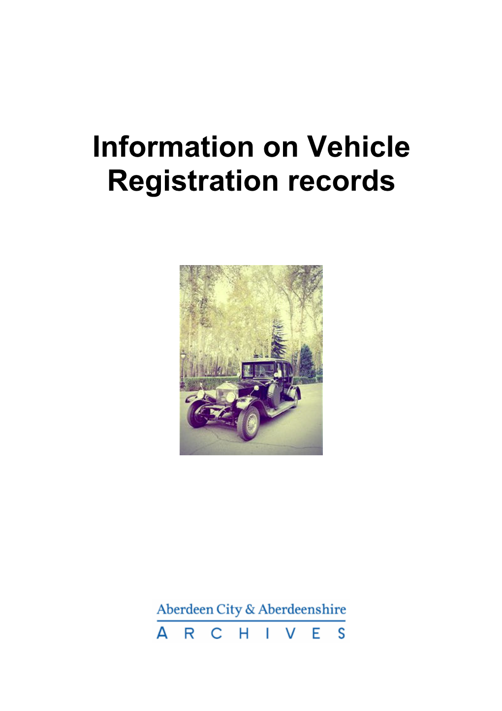 Information on Vehicle Registration Records