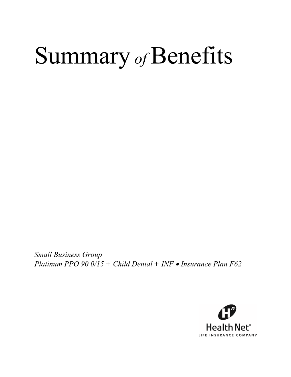 Summary of Benefits