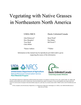 Vegetating with Native Grasses in Northeastern North America