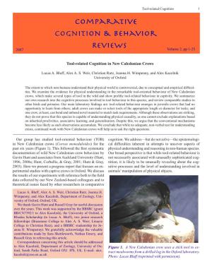 Tool-Related Cognition in New Caledonian Crows